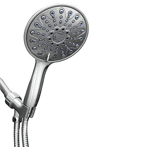 ShowerMaxx, Elite Series, 6 Spray Settings 6 inch Hand Held Rainfall Shower Head, Extra Long Stainless Steel Hose, MAXX-imize the Rainfall Experience with Handheld Showerhead in Polished Chrome Finish