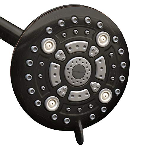 ShowerMaxx, Elite Series, 6 Spray Settings 5 inch Adjustable High Pressure Shower Head, MAXX-imize Your Shower with Easy-to-Remove Flow Restrictor Bathroom Showerhead