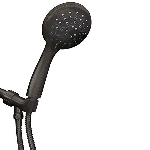 ShowerMaxx, Luxury Spa Series, 3 Spray Settings 4 inch Hand Held Shower Head with Extra Long Stainless Steel Hose, Easy-to-Remove Flow Restrictor to MAXX-imize Your Shower
