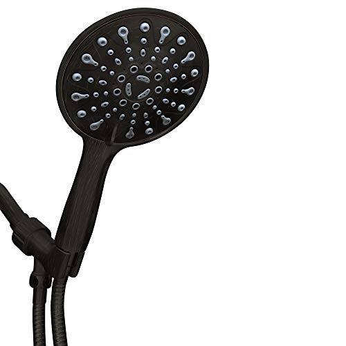 ShowerMaxx, Elite Series, 6 Spray Settings 6 inch Hand Held Rainfall Shower Head, Long Stainless Steel Hose, MAXX-imize the Rainfall Experience with Handheld Showerhead in Oil Rubbed Bronze Finish