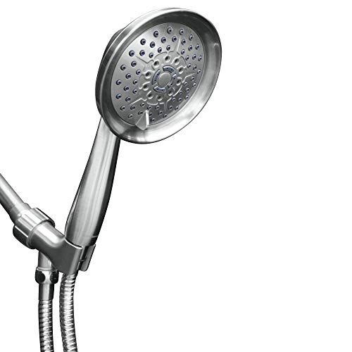 ShowerMaxx, Luxury Spa Series, 6 Spray Settings 5 inch Hand Held Shower Head, Extra Long Stainless Steel Hose, MAXX-imize Your Shower with Easy-to-Remove Flow Restrictor