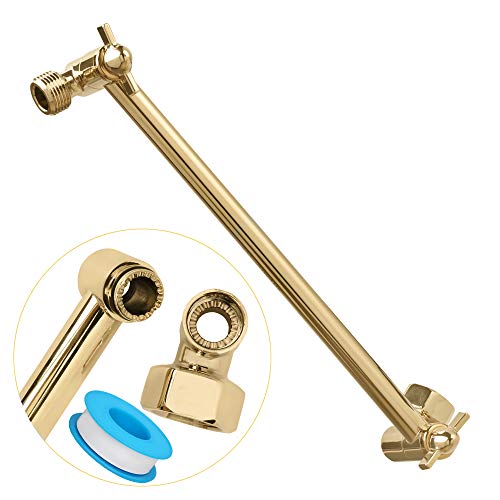 ShowerMaxx, 10 Inches Stainless Steel Adjustable Shower Arm Extender, Adjustable Height and Angle For Fixed, Rain, Handheld Shower Heads, Universal NPT 1/2 inch Connector
