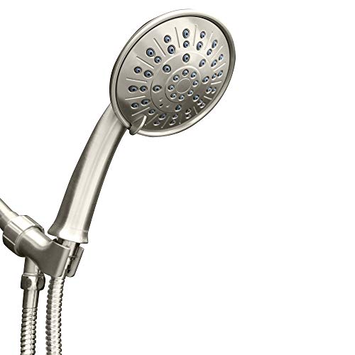 ShowerMaxx, Luxury Spa Series, 3 Spray Settings 5 inch Hand Held Shower Head with Extra Long Stainless Steel Hose, Easy-to-Remove Flow Restrictor to MAXX-imize Your Shower