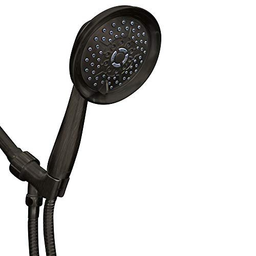 ShowerMaxx, Luxury Spa Series, 6 Spray Settings 5 inch Hand Held Shower Head, Extra Long Stainless Steel Hose, MAXX-imize Your Shower with Easy-to-Remove Flow Restrictor