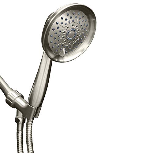 ShowerMaxx, Luxury Spa Series, 6 Spray Settings 5 inch Hand Held Shower Head, Extra Long Stainless Steel Hose, MAXX-imize Your Shower with Easy-to-Remove Flow Restrictor
