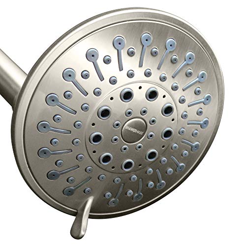 ShowerMaxx, Elite Series, 6 Spray Settings 5 inch Adjustable High Pressure Shower Head, MAXX-imize Your Shower with Showerhead in Brushed Nickel Finish