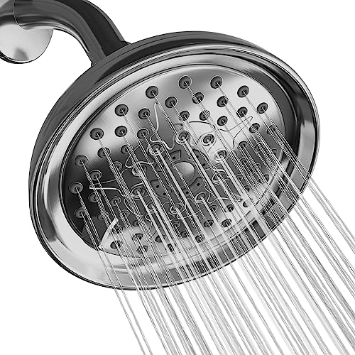 ShowerMaxx, Luxury Spa Series, 6 Spray Settings 5 inch Adjustable High Pressure Shower Head, MAXX-imize Your Shower with Showerhead in Brushed Nickel Finish